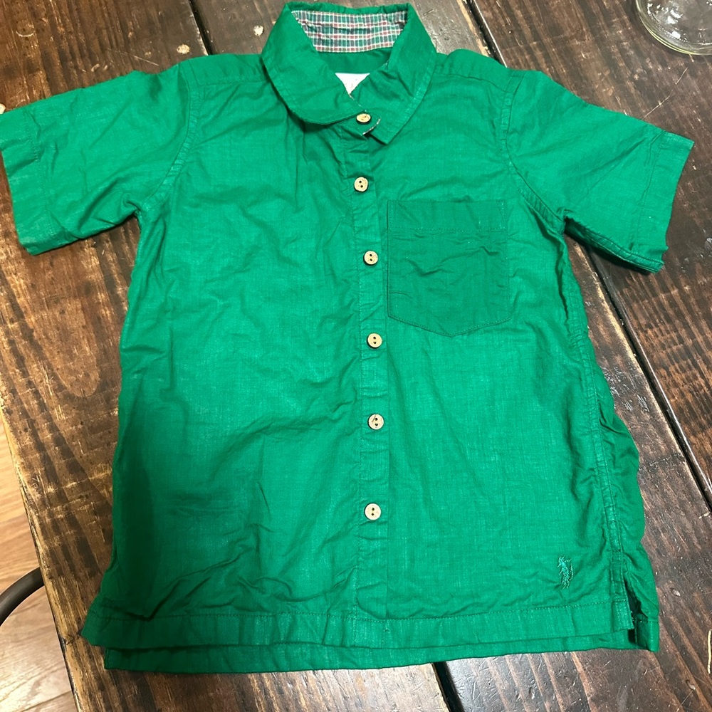 Well Dressed Wolf Christmas Green Button-Up Shirt